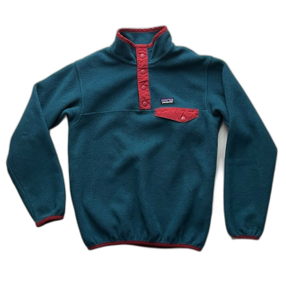 Patagonia Synchilla Boys L (12) Lightweight Snap-T 1/4 Button Fleece Pullover